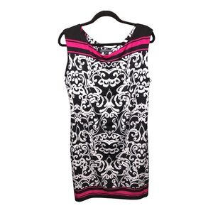 Jessica Howard Black and White Dress with Pink Trim XL